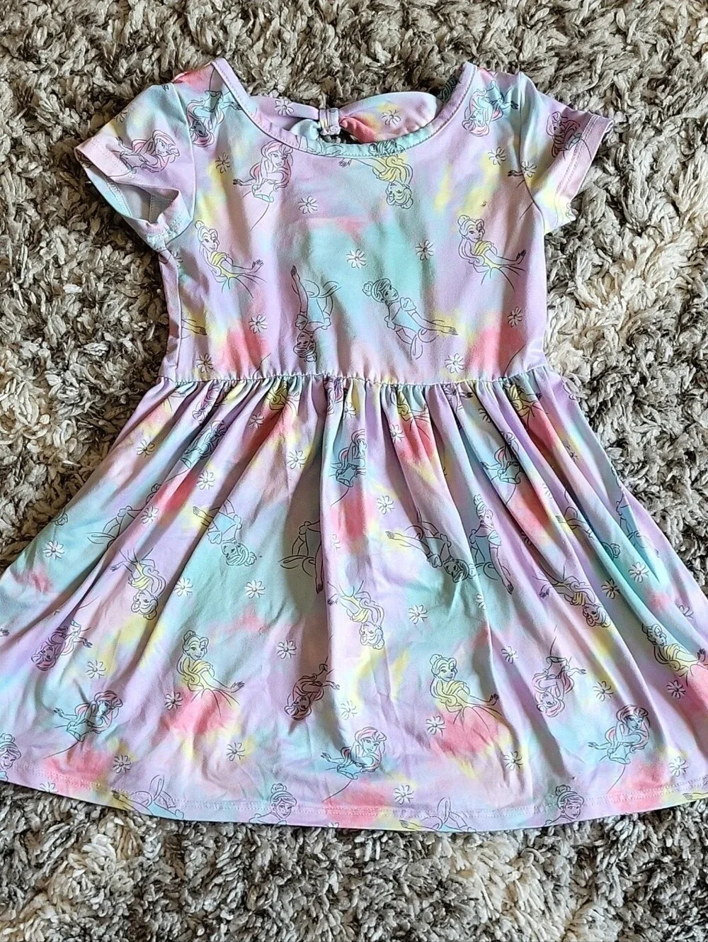 Disney Pastel Tie-Dye Princess Short Sleeve Dress